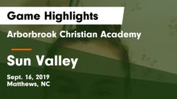 Arborbrook Christian Academy vs Sun Valley  Game Highlights - Sept. 16, 2019