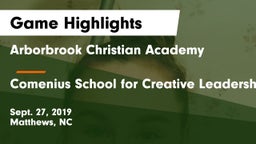 Arborbrook Christian Academy vs Comenius School for Creative Leadership Game Highlights - Sept. 27, 2019
