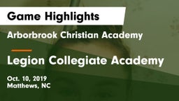 Arborbrook Christian Academy vs Legion Collegiate Academy Game Highlights - Oct. 10, 2019