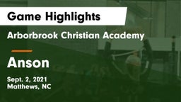 Arborbrook Christian Academy vs Anson  Game Highlights - Sept. 2, 2021
