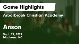 Arborbrook Christian Academy vs Anson  Game Highlights - Sept. 29, 2021