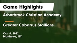Arborbrook Christian Academy vs Greater Cabarrus Stallions Game Highlights - Oct. 6, 2022