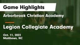 Arborbrook Christian Academy vs Legion Collegiate Academy Game Highlights - Oct. 11, 2022