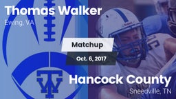 Matchup: Walker vs. Hancock County  2017