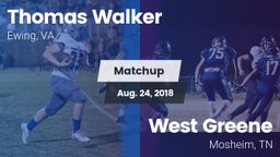 Matchup: Walker vs. West Greene  2018