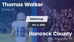 Matchup: Walker vs. Hancock County  2018