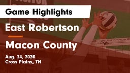 East Robertson  vs Macon County Game Highlights - Aug. 24, 2020