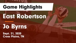 East Robertson  vs Jo Byrns  Game Highlights - Sept. 21, 2020