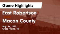 East Robertson  vs Macon County  Game Highlights - Aug. 26, 2023