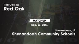 Matchup: Red Oak vs. Shenandoah Community Schools 2016