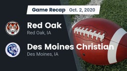 Recap: Red Oak  vs. Des Moines Christian  2020