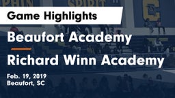 Beaufort Academy vs Richard Winn Academy Game Highlights - Feb. 19, 2019