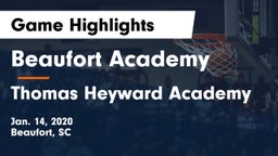 Beaufort Academy vs Thomas Heyward Academy  Game Highlights - Jan. 14, 2020