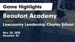 Beaufort Academy vs Lowcountry Leadership Charter School Game Highlights - Nov. 30, 2020