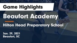 Beaufort Academy vs Hilton Head Preparatory School Game Highlights - Jan. 29, 2021
