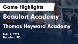 Beaufort Academy vs Thomas Heyward Academy Game Highlights - Feb. 7, 2022