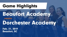 Beaufort Academy vs Dorchester Academy Game Highlights - Feb. 21, 2019