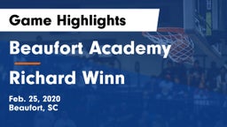 Beaufort Academy vs Richard Winn Game Highlights - Feb. 25, 2020