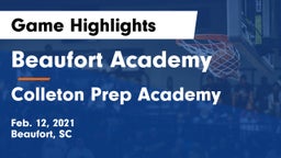 Beaufort Academy vs Colleton Prep Academy Game Highlights - Feb. 12, 2021