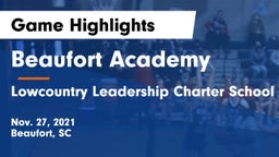 Beaufort Academy vs Lowcountry Leadership Charter School Game Highlights - Nov. 27, 2021