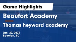 Beaufort Academy vs Thomas heyward academy  Game Highlights - Jan. 20, 2023