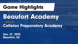Beaufort Academy vs Colleton Preparatory Academy Game Highlights - Jan. 27, 2023