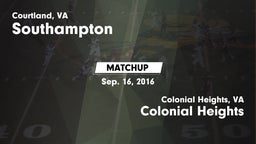 Matchup: Southampton vs. Colonial Heights  2016