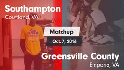Matchup: Southampton vs. Greensville County  2016