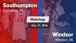 Matchup: Southampton vs. Windsor  2016