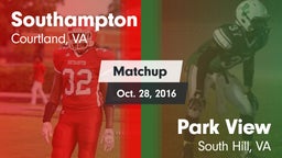 Matchup: Southampton vs. Park View  2016