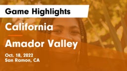 California  vs Amador Valley  Game Highlights - Oct. 18, 2022