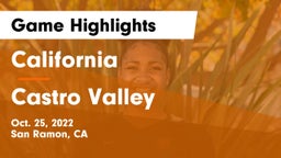 California  vs Castro Valley  Game Highlights - Oct. 25, 2022