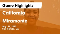 California  vs Miramonte  Game Highlights - Aug. 29, 2023