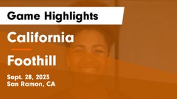 California  vs Foothill  Game Highlights - Sept. 28, 2023