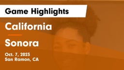 California  vs Sonora  Game Highlights - Oct. 7, 2023