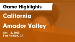 California  vs Amador Valley  Game Highlights - Oct. 12, 2023