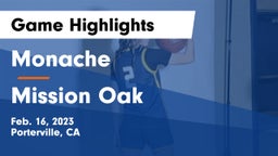 Monache  vs Mission Oak  Game Highlights - Feb. 16, 2023