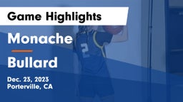Monache  vs Bullard  Game Highlights - Dec. 23, 2023