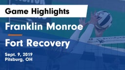 Franklin Monroe  vs Fort Recovery  Game Highlights - Sept. 9, 2019