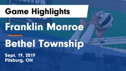 Franklin Monroe  vs Bethel Township  Game Highlights - Sept. 19, 2019