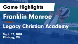 Franklin Monroe  vs Legacy Christian Academy Game Highlights - Sept. 12, 2020