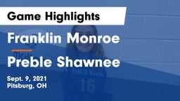 Franklin Monroe  vs Preble Shawnee  Game Highlights - Sept. 9, 2021