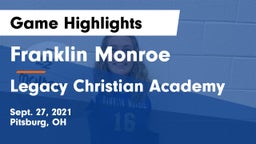 Franklin Monroe  vs Legacy Christian Academy Game Highlights - Sept. 27, 2021