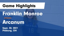 Franklin Monroe  vs Arcanum  Game Highlights - Sept. 30, 2021