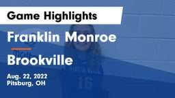 Franklin Monroe  vs Brookville  Game Highlights - Aug. 22, 2022
