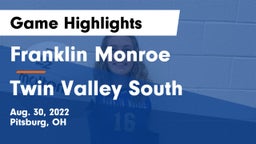 Franklin Monroe  vs Twin Valley South  Game Highlights - Aug. 30, 2022