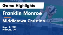 Franklin Monroe  vs Middletown Christian  Game Highlights - Sept. 9, 2022