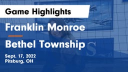 Franklin Monroe  vs Bethel Township  Game Highlights - Sept. 17, 2022