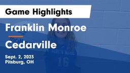 Franklin Monroe  vs Cedarville  Game Highlights - Sept. 2, 2023