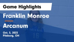 Franklin Monroe  vs Arcanum  Game Highlights - Oct. 3, 2023